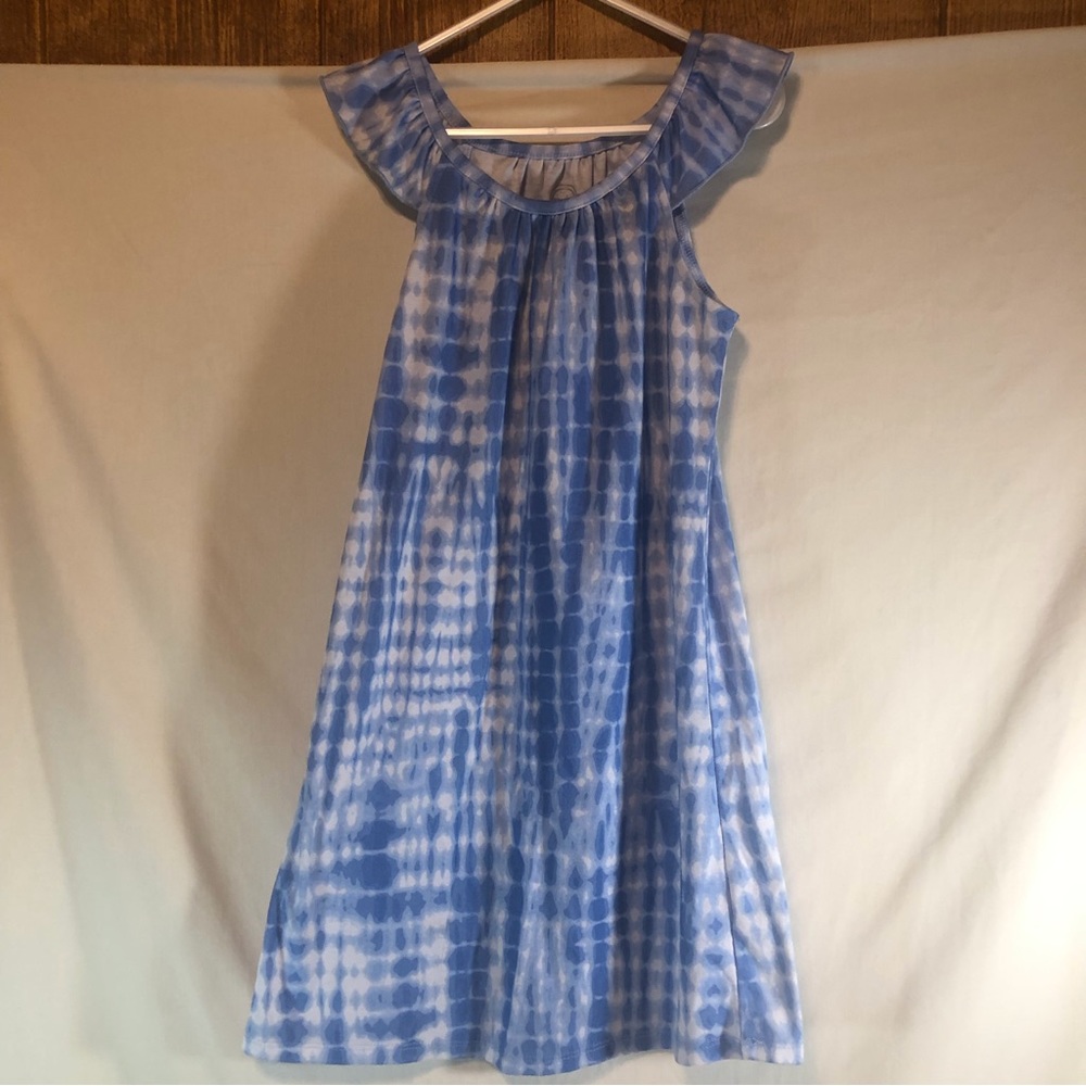 Wonder Nation girls blue/white patterned sleeveless dress S 6-6X